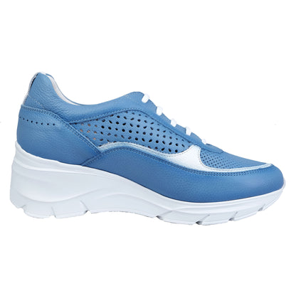 Fluchos Olas – Zapatos Mujer Cordones Cuña Azul: F1407