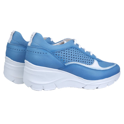 Fluchos Olas – Zapatos Mujer Cordones Cuña Azul: F1407