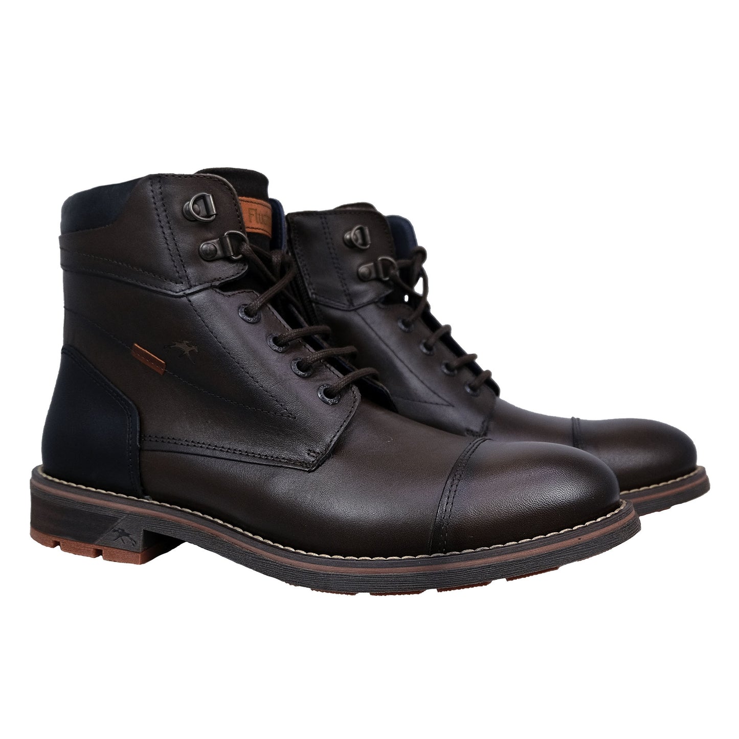 Fluchos Terry: Botines Hombre Marrón Cremallera F1342