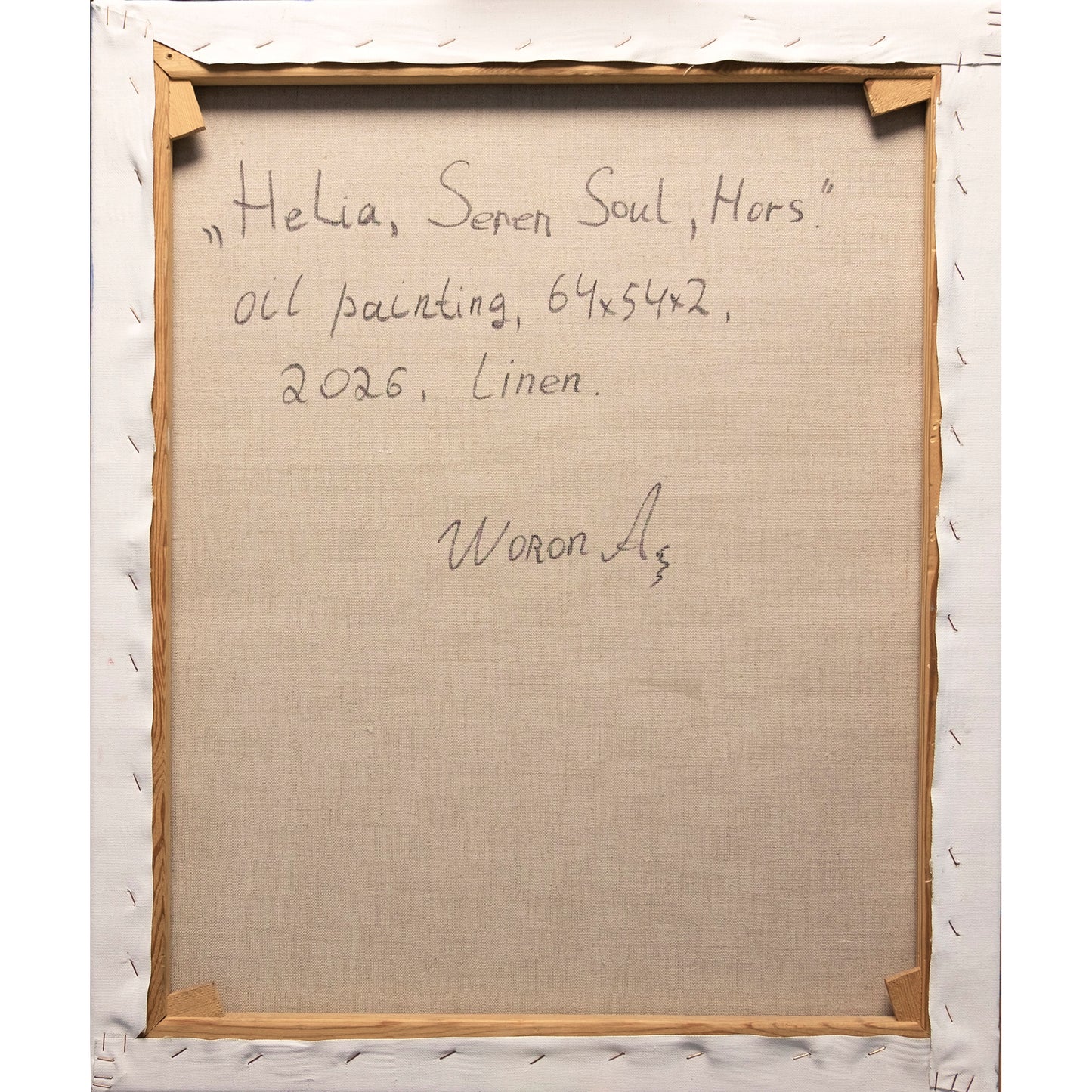 Anastasia Woron « Helia, âme sereine » - Peinture à l'huile originale signée 64x54cm 2026 