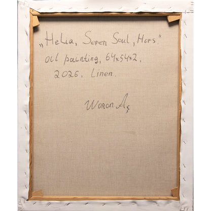 Anastasia Woron « Helia, âme sereine » - Peinture à l'huile originale signée 64x54cm 2026 