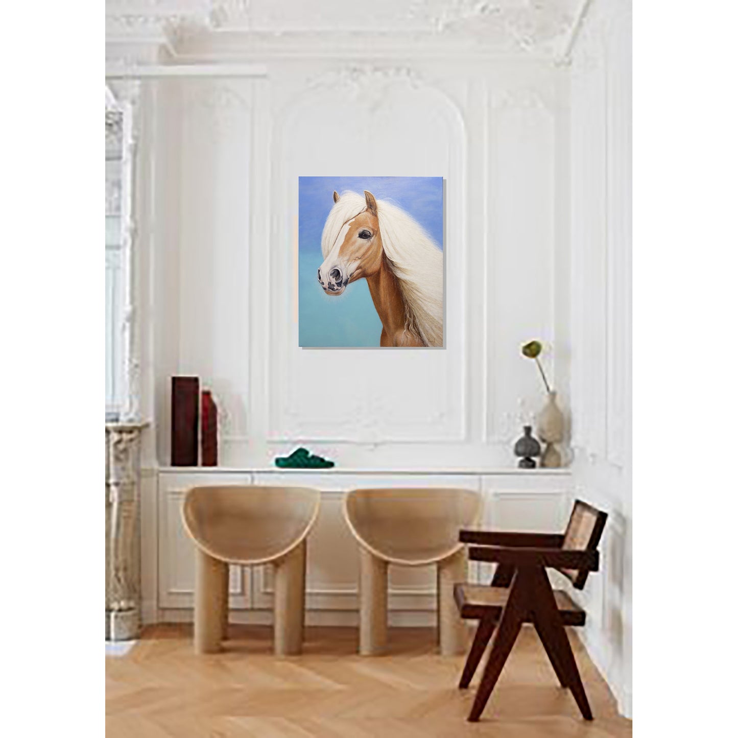 Anastasia Woron « Helia, âme sereine » - Peinture à l'huile originale signée 64x54cm 2026 