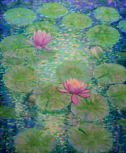 Jardín de Luz y Nenúfares – Óleo Original de Anastasia Woron 60×73 cm(2026)