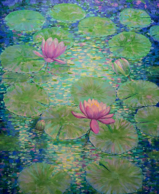 Jardín de Luz y Nenúfares – Óleo Original de Anastasia Woron 60×73 cm(2026)