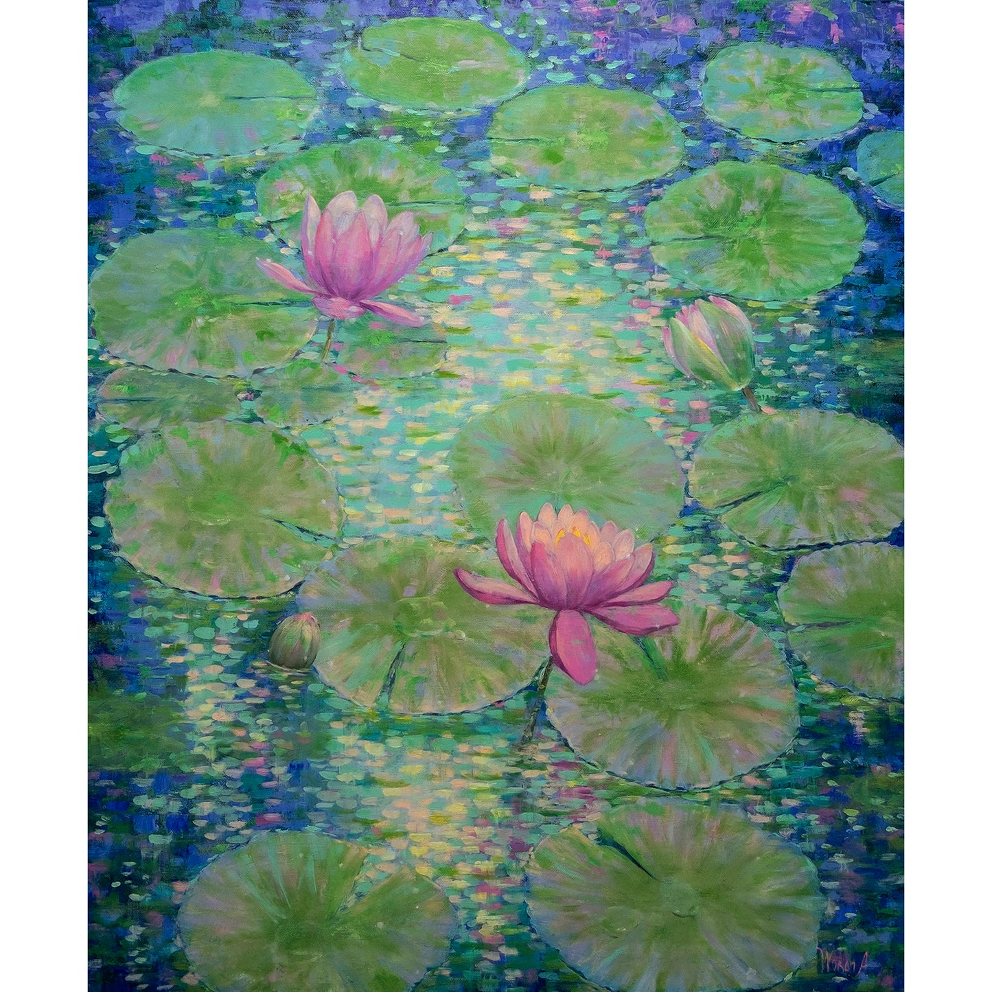 Jardín de Luz y Nenúfares – Óleo Original de Anastasia Woron 60×73 cm(2026)
