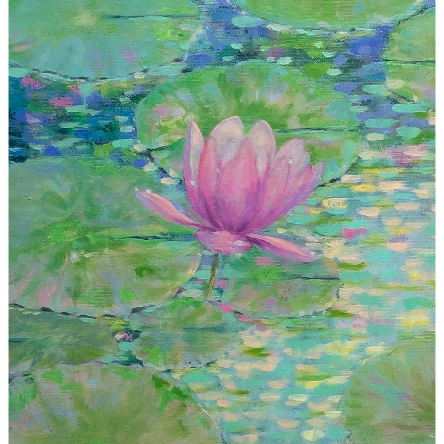 Jardín de Luz y Nenúfares – Óleo Original de Anastasia Woron 60×73 cm(2026)