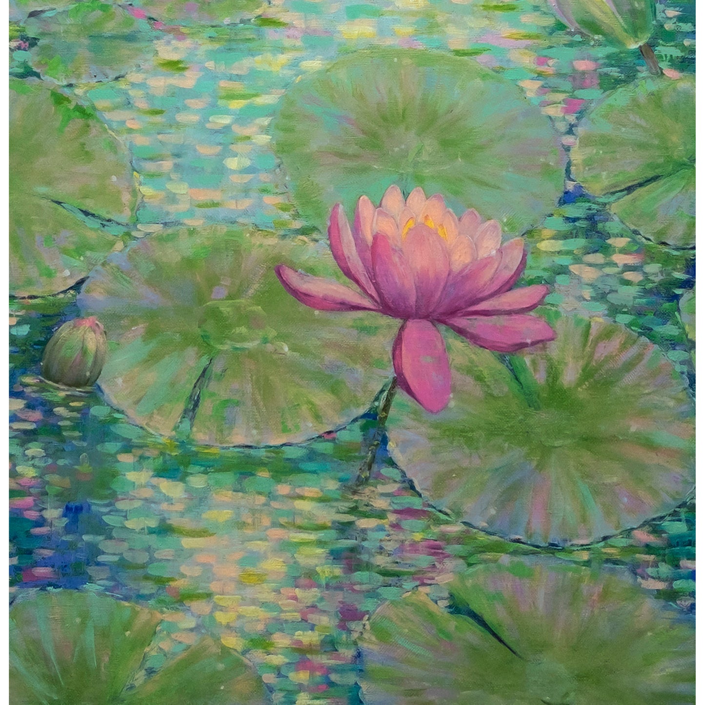 Jardín de Luz y Nenúfares – Óleo Original de Anastasia Woron 60×73 cm(2026)