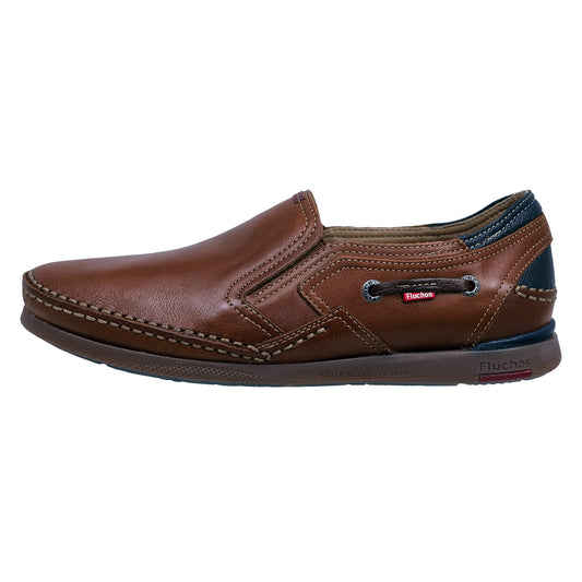 Fluchos Mariner: Men's Flexible Brown Leather Moccasin 9883