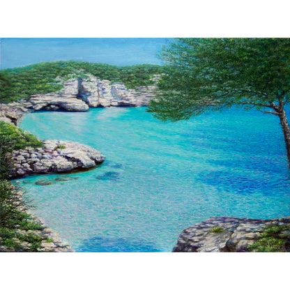 Anastasia Woron : « Criques de Minorque » – Huile 40×30 cm (2024)