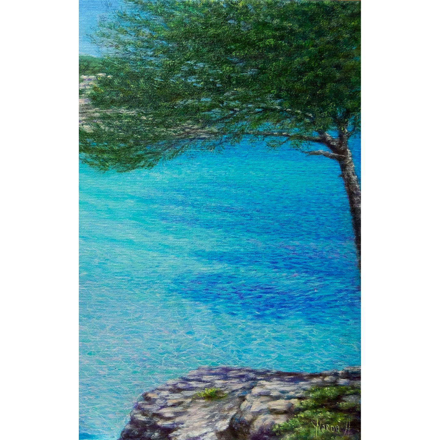 Anastasia Woron : « Criques de Minorque » – Huile 40×30 cm (2024)