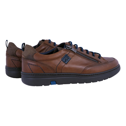 Fluchos Atlas: Brown Leather Sneakers for Men F0298