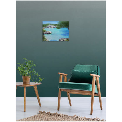 Anastasia Woron : « Criques de Minorque » – Huile 40×30 cm (2024)