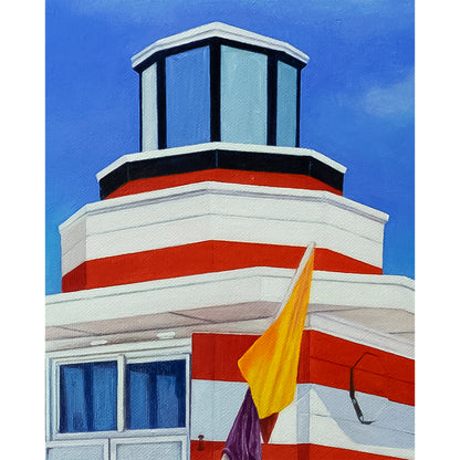 Anastasia Woron - Original Signed Oil Painting 2024: Miami Lifeguard Tower 81x65cm