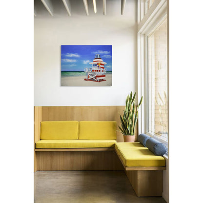 Anastasia Woron - Original Signed Oil Painting 2024: Miami Lifeguard Tower 81x65cm