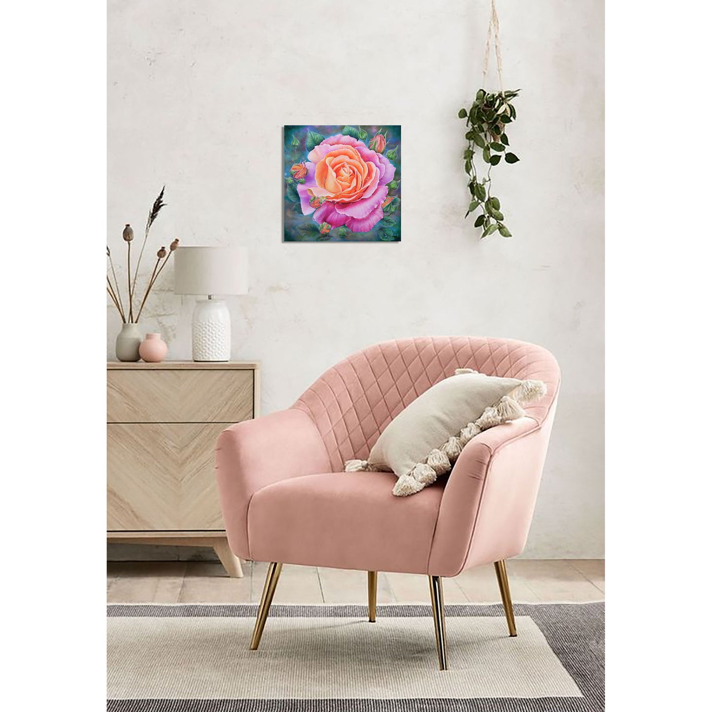 Anastasia Woron: “Rosa Rosada” – Óleo 40×40 cm (2020)