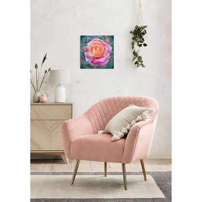 Anastasia Woron: “Rosa Rosada” – Óleo 40×40 cm (2020)