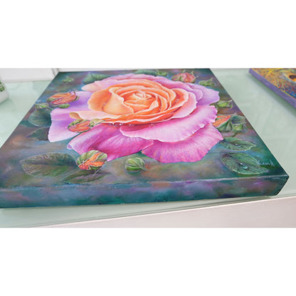 Anastasia Woron: “Rosa Rosada” – Óleo 40×40 cm (2020)