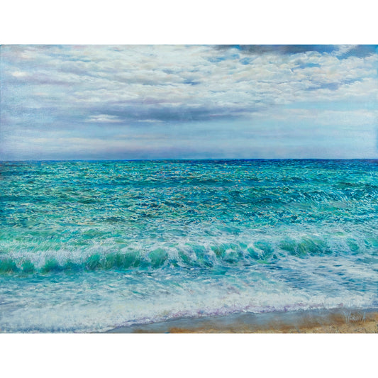 Anastasia Woron: “El Mar Chispiante” – Óleo 65×50 cm (2021)