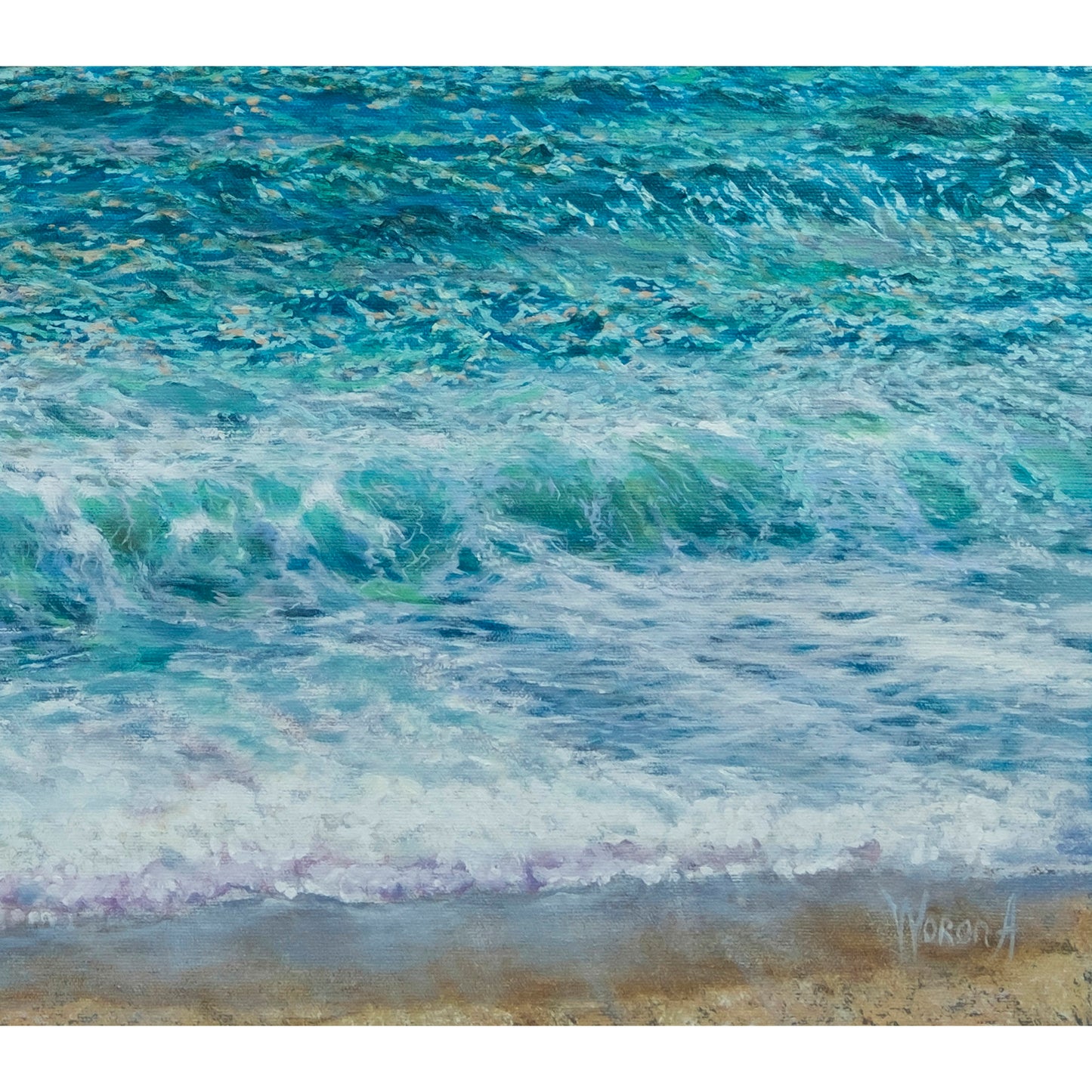 Anastasia Woron: “El Mar Chispiante” – Óleo 65×50 cm (2021)