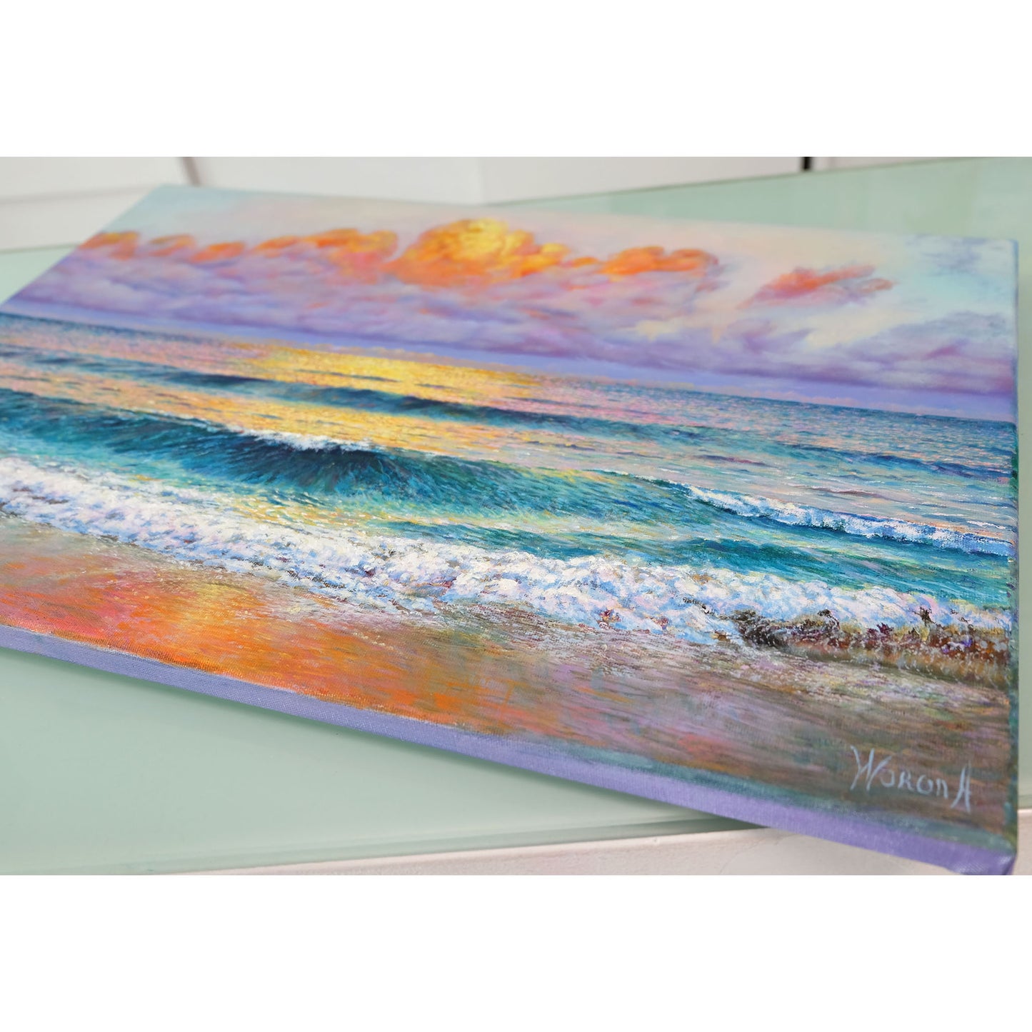 Anastasia Woron: “La Puesta del Sol” – Óleo 55×38 cm (2021)