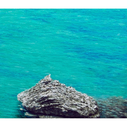 Anastasia Woron “Aguas Turquesas de Mallorca” - Óleo Original Firmado 62x52cm 2023