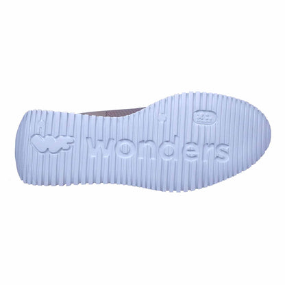 Wonders Dallas : Baskets compensées pour femmes en cuir beige G-6620