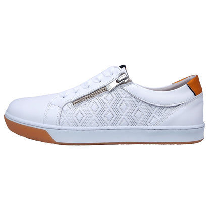 Dorking Carol : Baskets en cuir blanc pour femme D8727 – Élégance