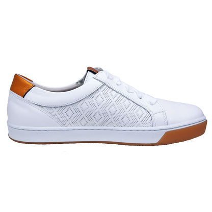 Dorking Carol : Baskets en cuir blanc pour femme D8727 – Élégance