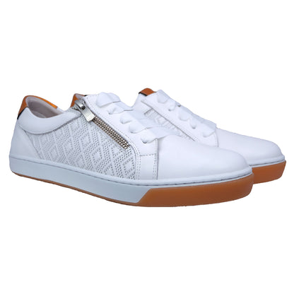 Dorking Carol : Baskets en cuir blanc pour femme D8727 – Élégance