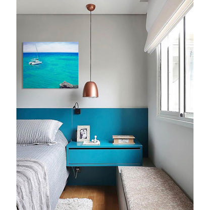 Anastasia Woron “Aguas Turquesas de Mallorca” - Óleo Original Firmado 62x52cm 2023