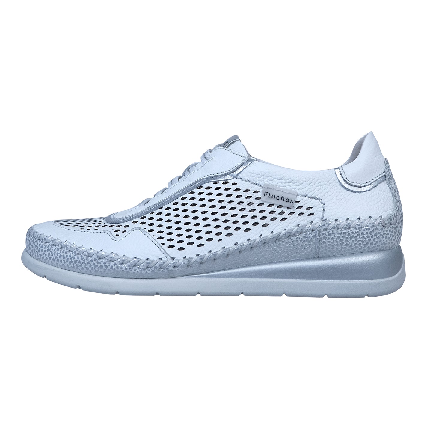 Fluchos Sella - Women's White Lightweight Comfort Leather Shoes: F2143