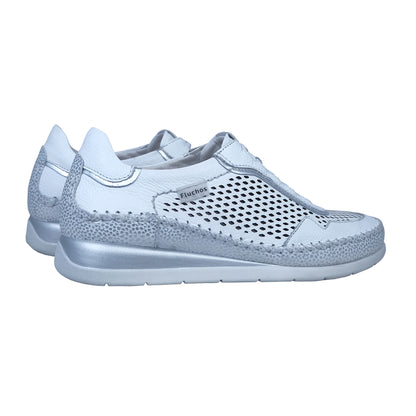 Fluchos Sella - Women's White Lightweight Comfort Leather Shoes: F2143