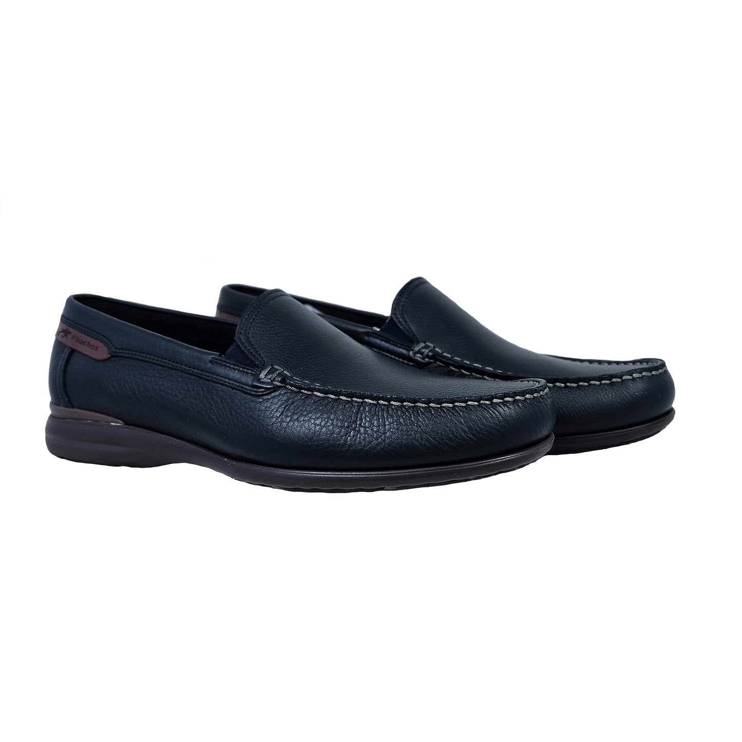 Fluchos Orion: Mocasín Hombre Piel Ligero Azul 8682