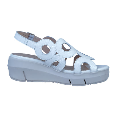 Wonders Flyn: Sandalia Cuña Piel Blanco D-8282