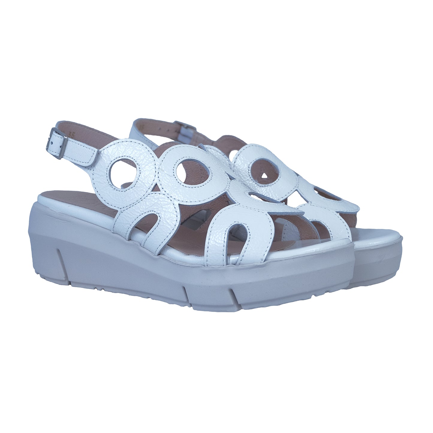 Wonders Flyn: Sandalia Cuña Piel Blanco D-8282