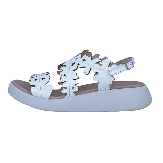 Wonders Mar 51: Sandalia Cuña Piel Blanco C-6551