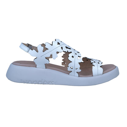 Wonders Mar 51: Sandalia Cuña Piel Blanco C-6551