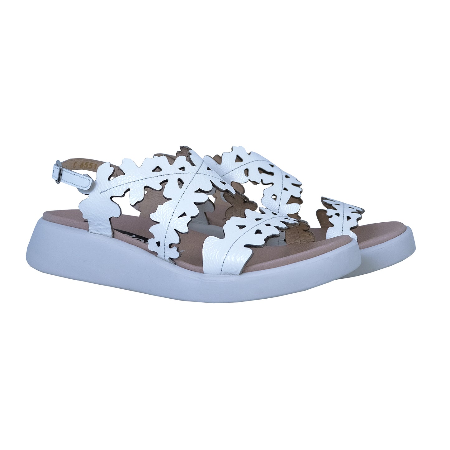 Wonders Mar 51: Sandalia Cuña Piel Blanco C-6551
