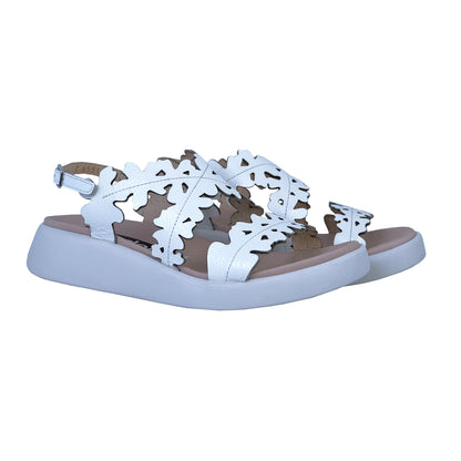 Wonders Mar 51: Sandalia Cuña Piel Blanco C-6551
