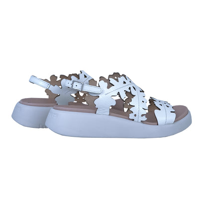 Wonders Mar 51: Sandalia Cuña Piel Blanco C-6551