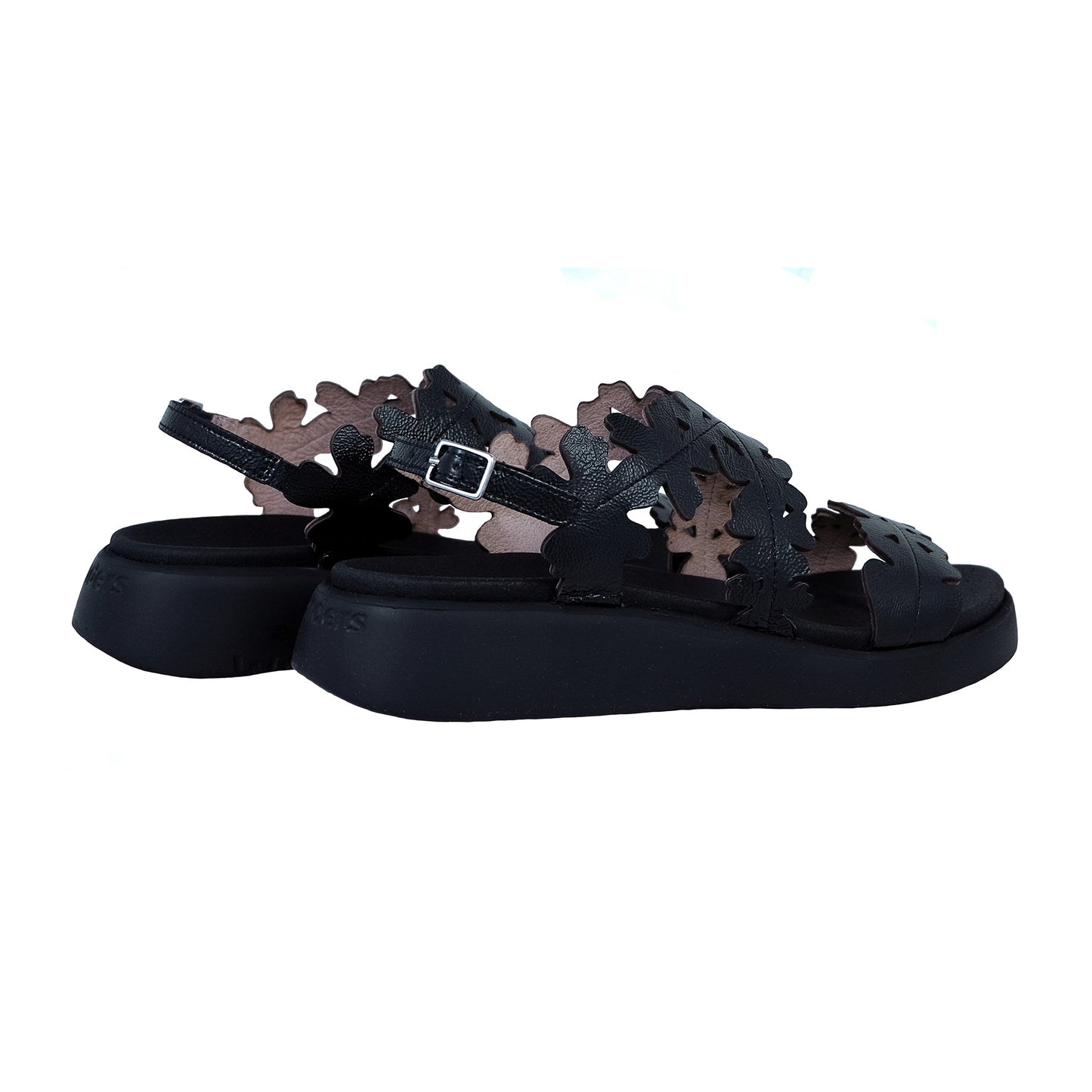 Wonders Mar 51: Sandalia Cuña Piel Negro C-6551