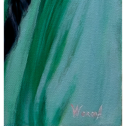 Anastasia Woron “The Guardian of the Lotus” – Óleo Original Firmado 60×20 cm (2026)