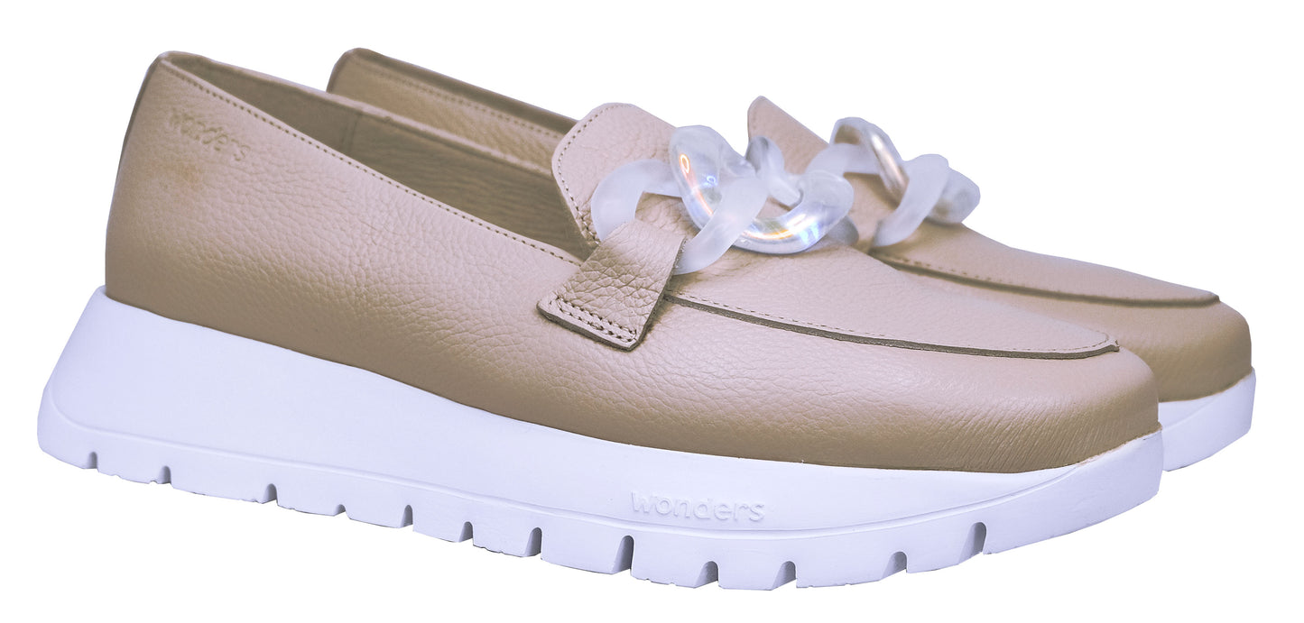 Wonders Rose: Mocasín Mujer Piel Plataforma A-2444