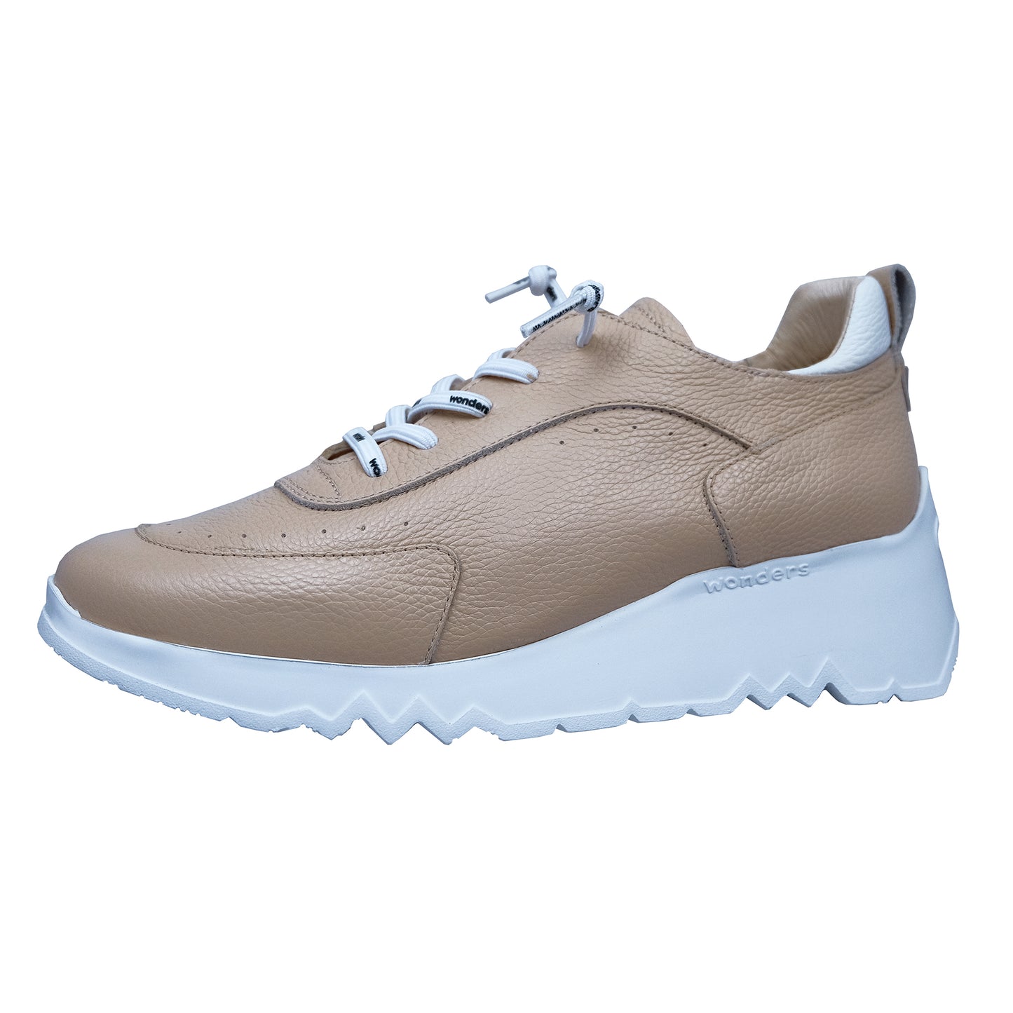 Wonders Mint : Baskets à plateforme en cuir pour femmes E-6720