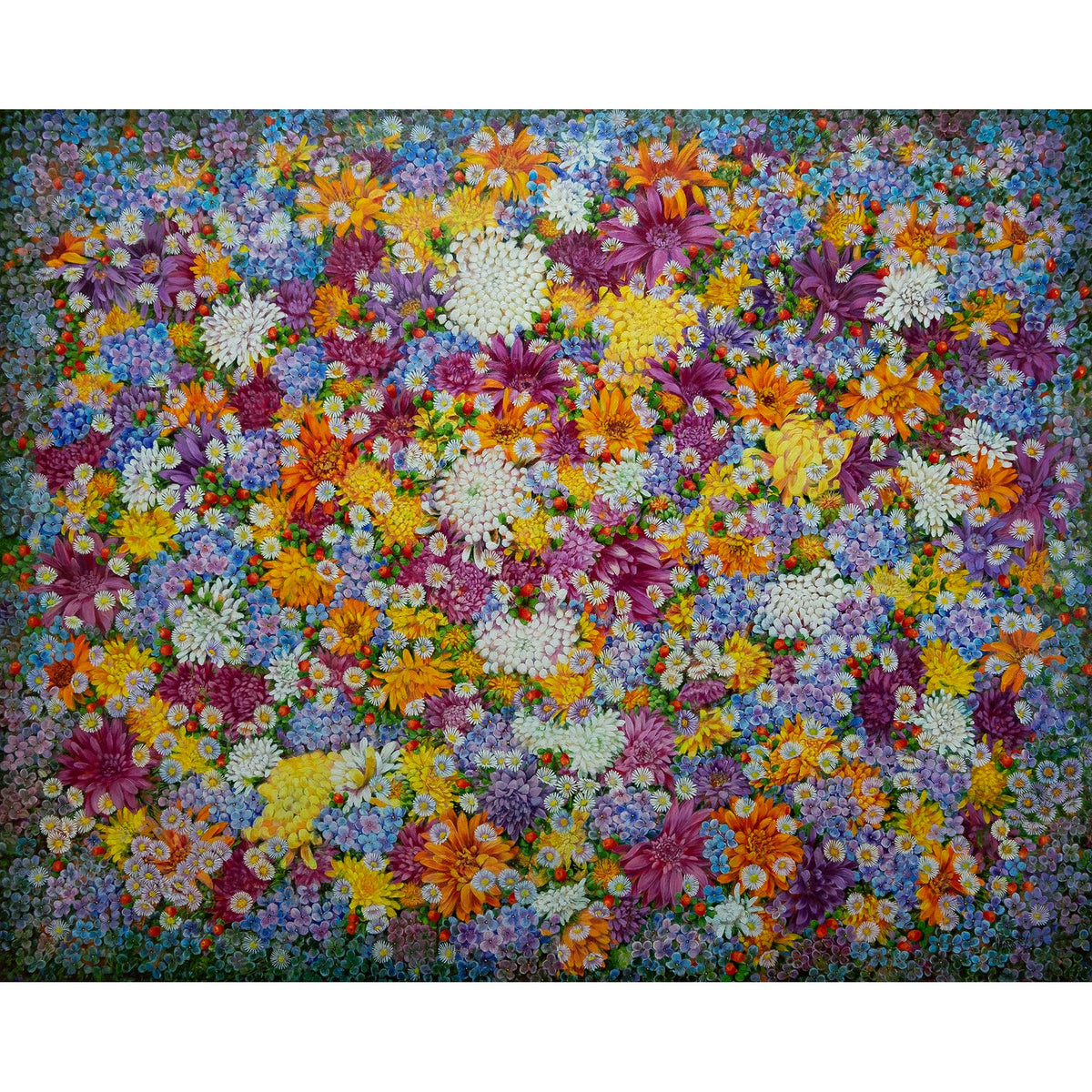Endless Bloom: Quiet Abundance de Anastasia Woron, vista completa del óleo floral original