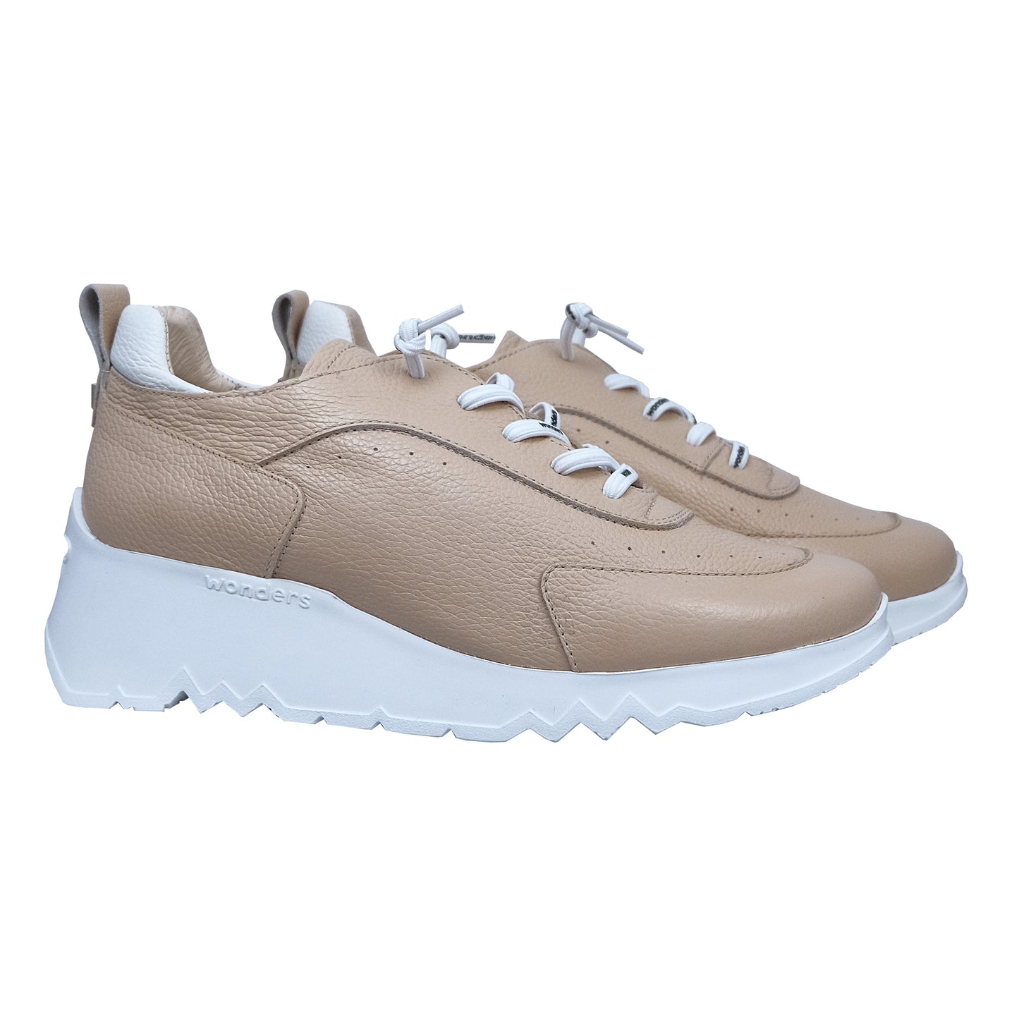 Wonders Mint : Baskets à plateforme en cuir pour femmes E-6720