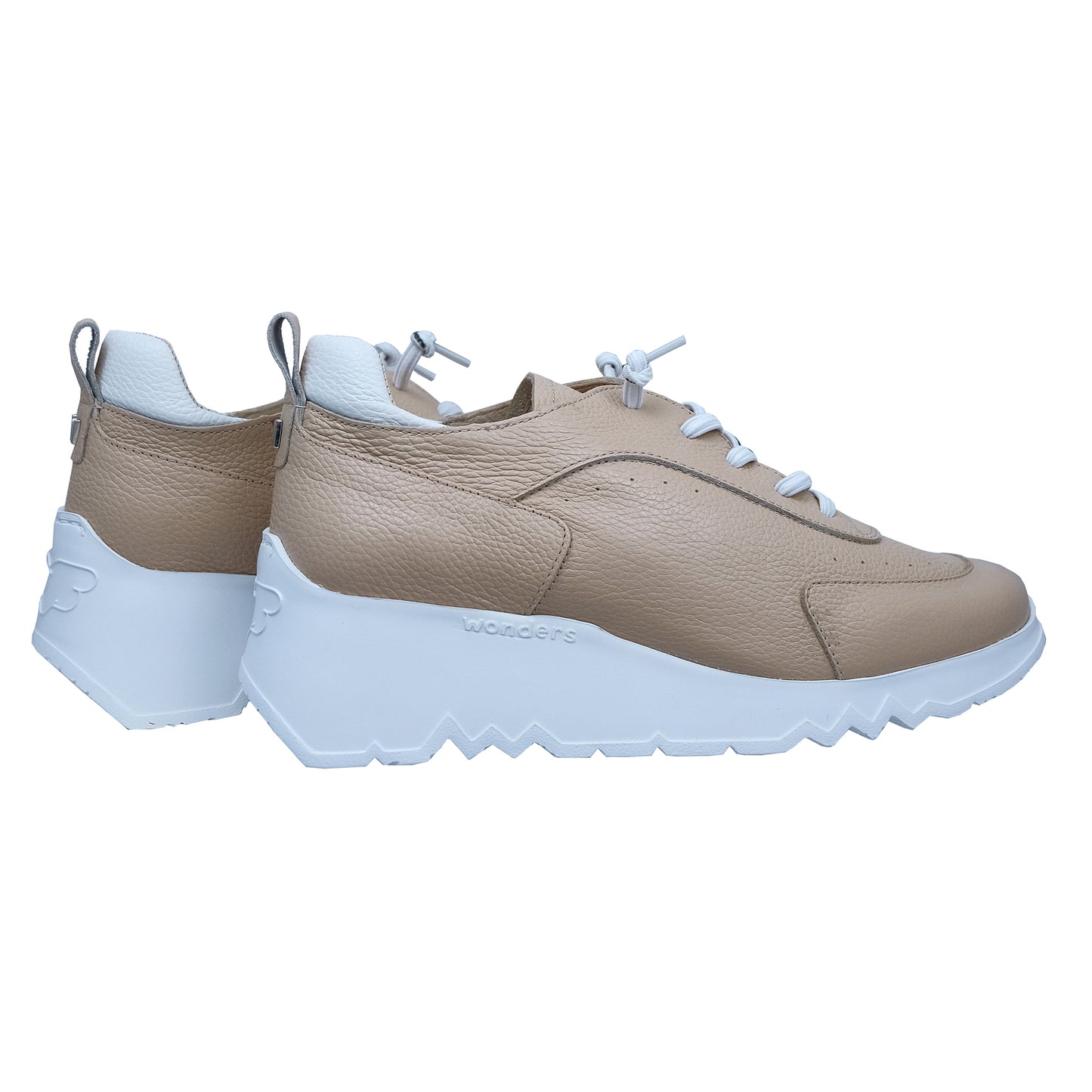 Wonders Mint : Baskets à plateforme en cuir pour femmes E-6720