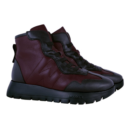 Wonders England Burgundy Leather Platform Ankle Boots A-2451