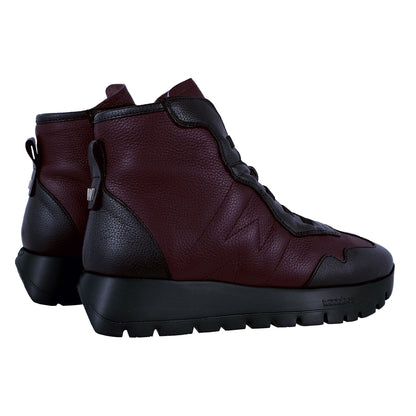 Wonders England Burgundy Leather Platform Ankle Boots A-2451