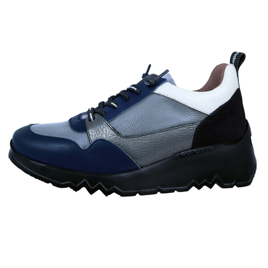 Wonders Suki : Chaussures décontractées compensées en cuir léger multicolore E-6730